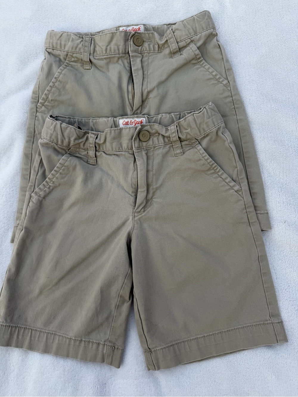 Bundle-Cat & Jack Kids’s Tan Flat Front Shorts Size 5